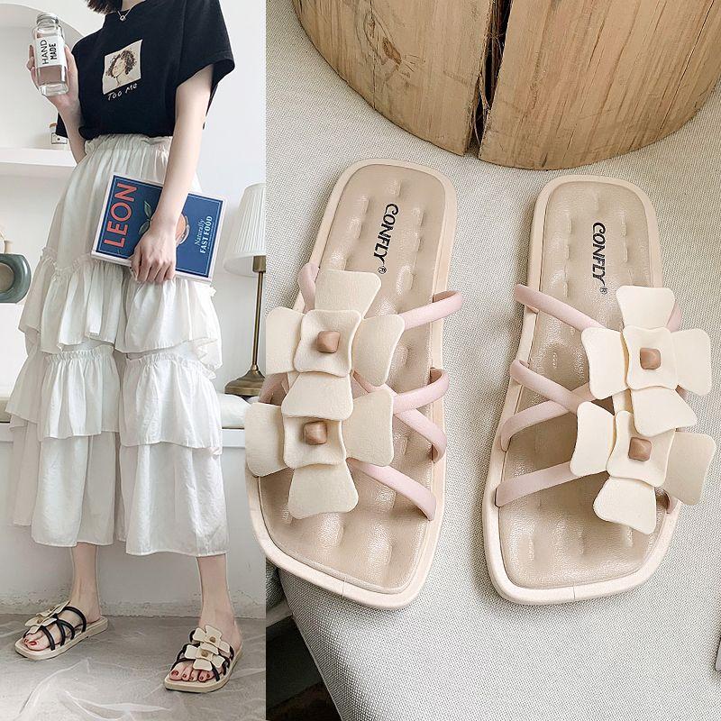 Fashion Women's Slippers And Ladies Sandals Slides White Junior Shoes House Summer 2024 Black Home Luxury Stylish Low Price Sale W