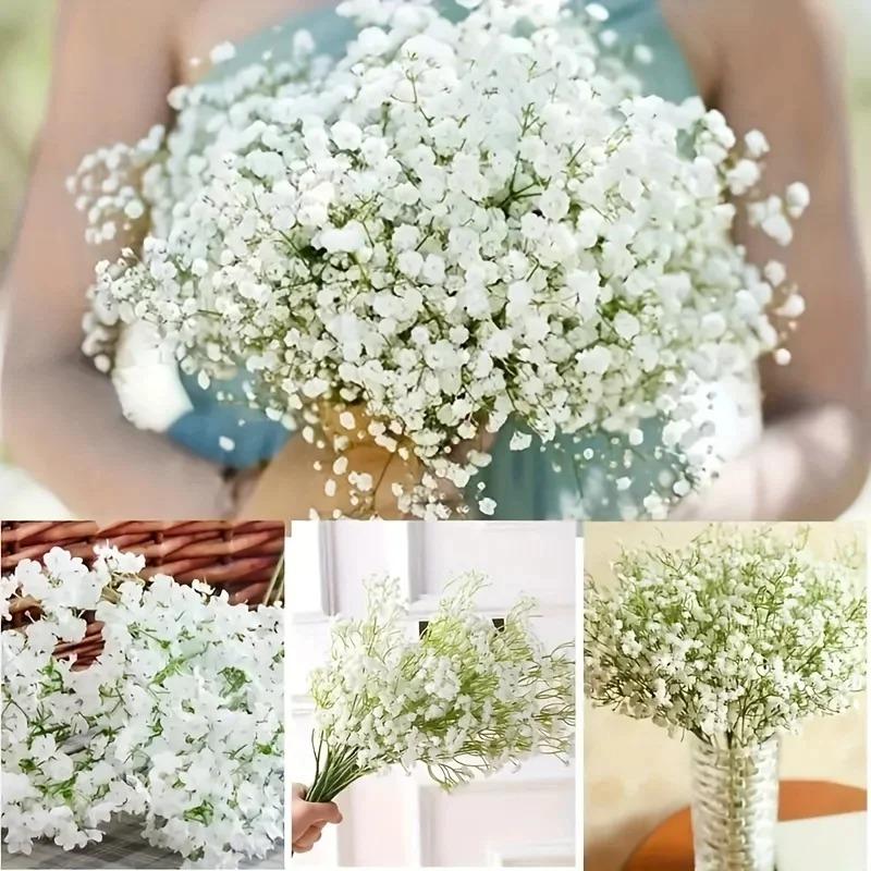 5/10Pcs Artificial Flowers Bouquet Plastic Gypsophila Fake Flower for Wedding Centerpieces Babys Breath Party Home Room Decor