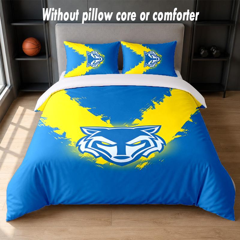 Warrington Wolves Design Bed Bedding Set 1 Duvet Cover + 2 Pillowcases Soft Breathable Household Bed Linens