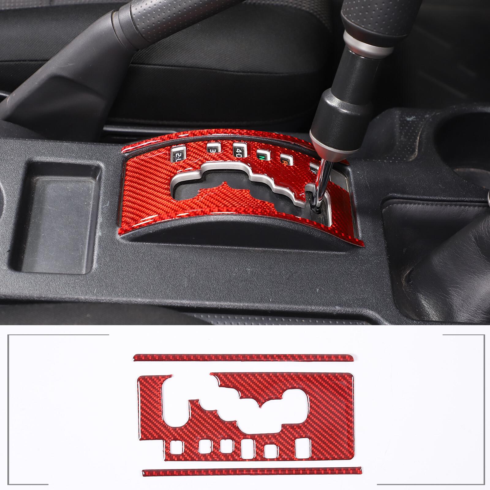Red Carbon Fiber Gear Shift Cover Trim Sticker For Toyota FJ Cruiser 2007-