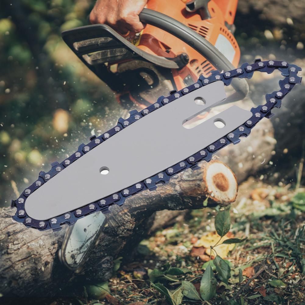 4/6 Inch Chain And Guide Plate Set Mini Chainsaw Replacement Cordless Electric Saw Chain Wood Branch Cutting Sharp Chains