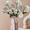 6 Pcs Artificial Flower Mocha Rose Realistic Stem Fake Silk Rose 67cm Bouquet for DIY Wedding Home Decor Centerpiece Hotel Valentine'S Mother'S Day