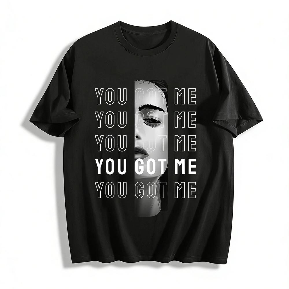 

Half Face Portrait GOT Print Trendy Casual Loose Crew Neck T-shirt Pure cotton T-shirt XXS