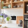 Wall Mount Straw Holder with Adhesive Bottom Drainage Acrylic Cabinet Door Reusable Straw Storage   for Kitchen Tabletop