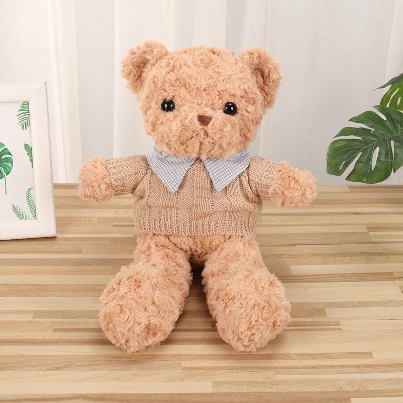 

Brown bear toy Princess plush doll A bear in a sweater A girl s birthday present Boy s couch pillow bear doll 30cm and 40cm 30CM
