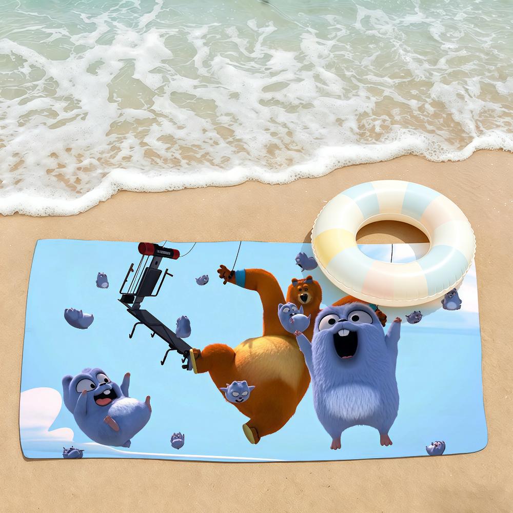 Cartoon G-Grizzy und die L-Lemminge Handtuch Trocknen Badetuch Anwendbar für Leichtes Schwimmen Camping Yoga Strand Aus STJ70x140CM