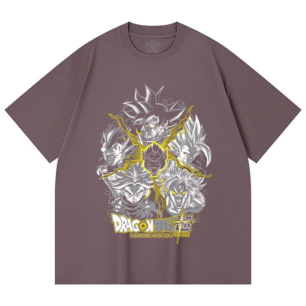230 Gsm 100% Cotton Dragon Ball V49 Super Saiyan Print Unisex Heavy Cotton T Shirt