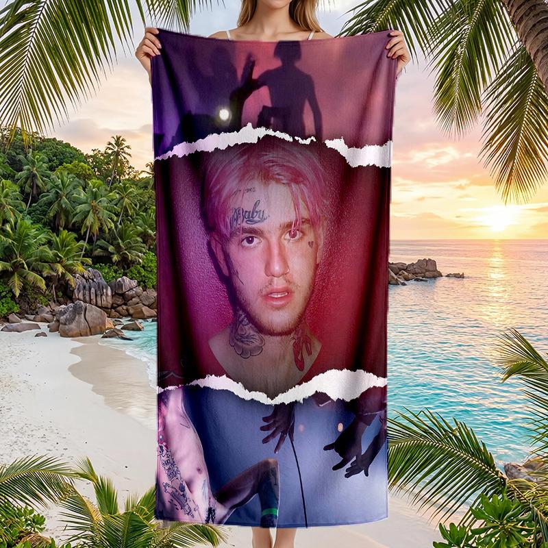 Neon Style Lil Peep Fashion Beach Towel: Ideal for Summer Adventures Soft, absorbent and quick drying suitable for swimming and bathing