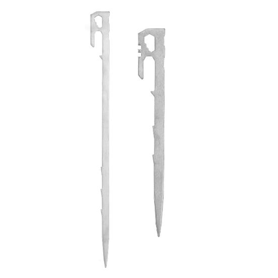 6Pcs 20/35CM Camping Tent Stake Heavy Duty Stainless Steel Multi-functional Outdoor Garden Yard Tarp Canopy Windproof Ground Spike Metal Tent Peg