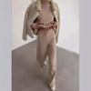 2025 Spring/Summer European & American Women's Knit Lace-Up Fashion Casual Two-Piece Suit