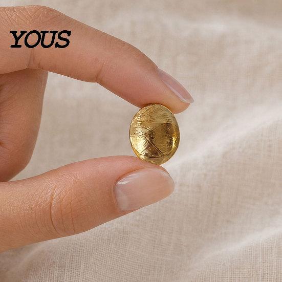 Comfortable Earrings 1 Pair Vintage Chunky Gold Plated for Women, Textured Geometric Jewelry Half Ball Stud Earrings, Minimalist Oval Round