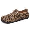 Fashion Smile Summer New Leopard Print Shoes Flat Leather Covered Outdoor Fashion Women's Shoes Polyurethane Soft Sole Sandals For Women