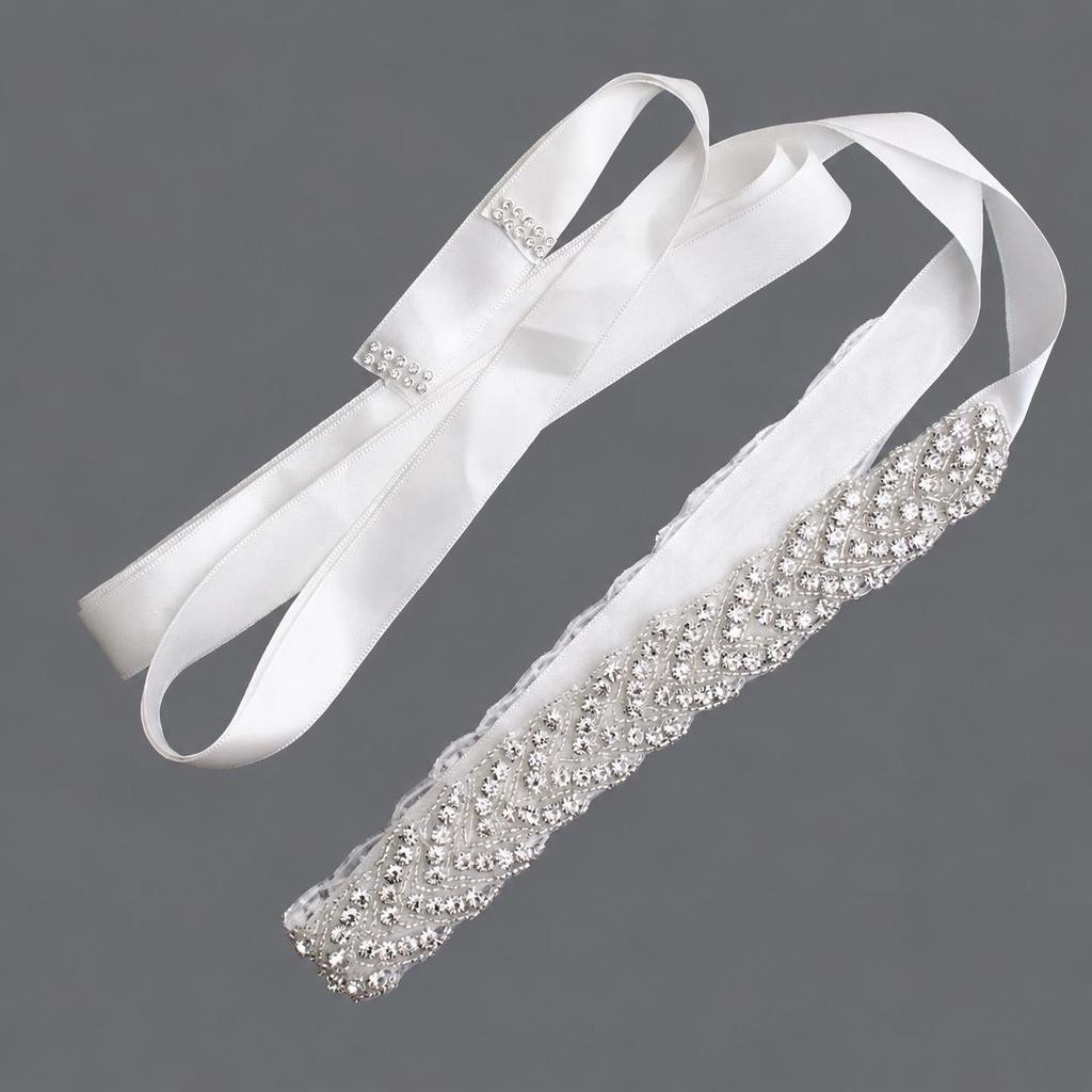 Elegant Silver Rhinestone Wedding Belt – Versatile High-End Dress Accessory for Fashion Shows and Performances