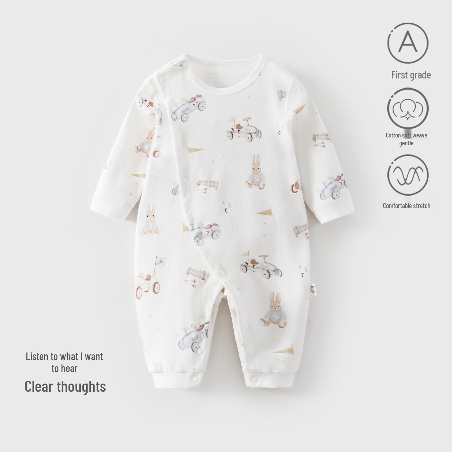 

Autumn Long Sleeve Baby Bodysuit - Pure Cotton, Boneless Design, Warm Newborn Jumpsuit for Crawling. Size 80