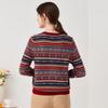 Zhaojun Women's Retro Fair Isle Cashmere Sweater