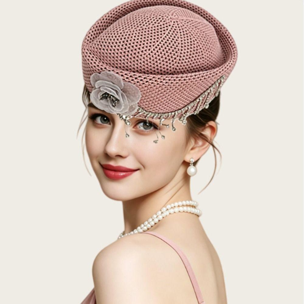 Solid Women's Pillbox Hat Structured Crown Painter Hat New Round Dress Hat  Formal Occasions