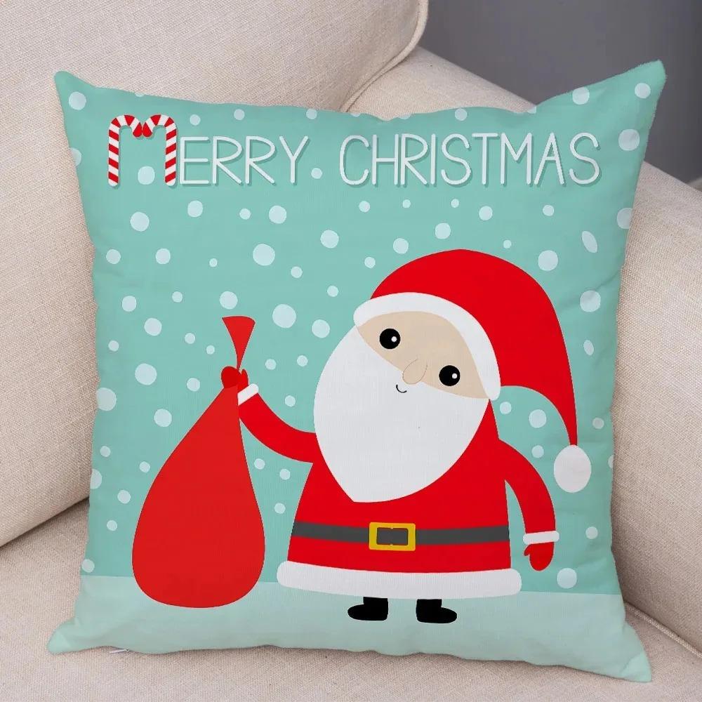 

Наволочки с рождественской тематикой Аксессуары для автомобиля Офис Санта-Клаус Гостиная Диван Домашние наволочки 40x40cm