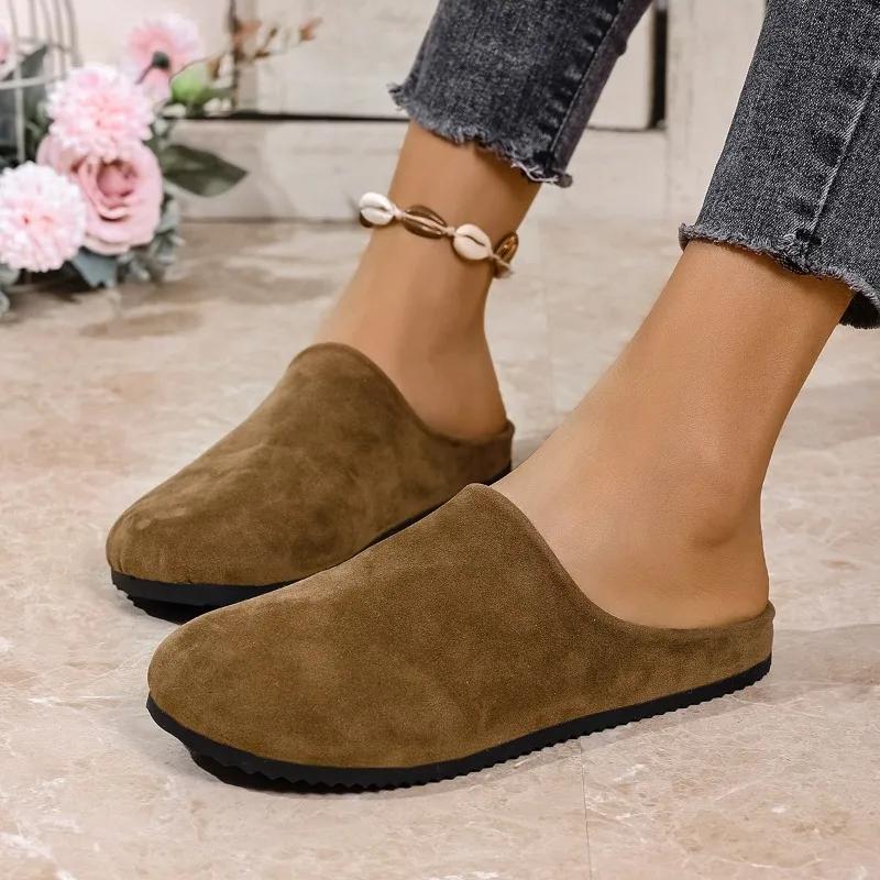 Mode Damen Schuhe 2025 Marke Geschlossene Zehen Damen Hausschuhe Mode Outdoor Casual Neu Übergröße Bestseller Bequeme Flache Hausschuhe