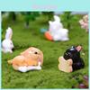 Cartoon Stil Harz Schlafende Tiere Schwein Kaninchen Katze Hund Miniaturen für Feengärten