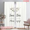 2pcs 2D Flat Printing Window Curtains Floral Snack Bar Please Enjoy Polyester Without Electricity Birthday Party for All Season