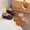 Winter 2025 Girls' Snow Boots: Velvet-Lined Short Martin Boots for Big Kids
