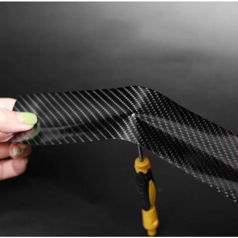1 Roll Carbon Fiber Car Sticker Auto Door Trunk Protective Strip Threshold Anti Scratch Tape Waterproof Decal Car Door Protector