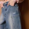 adidas Jeans Originali Donna Denim Blu Pantaloni Moderatamente Arrotolati KR2628