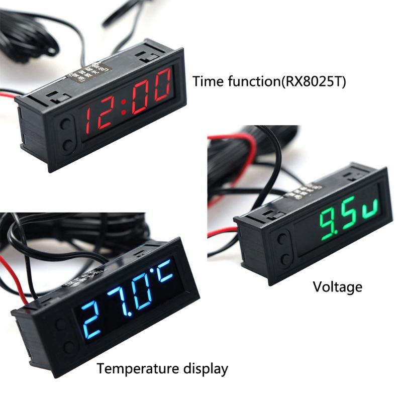 Three in Multifunction Luminous Car Clock Meter Suitable for Motor Vehicles