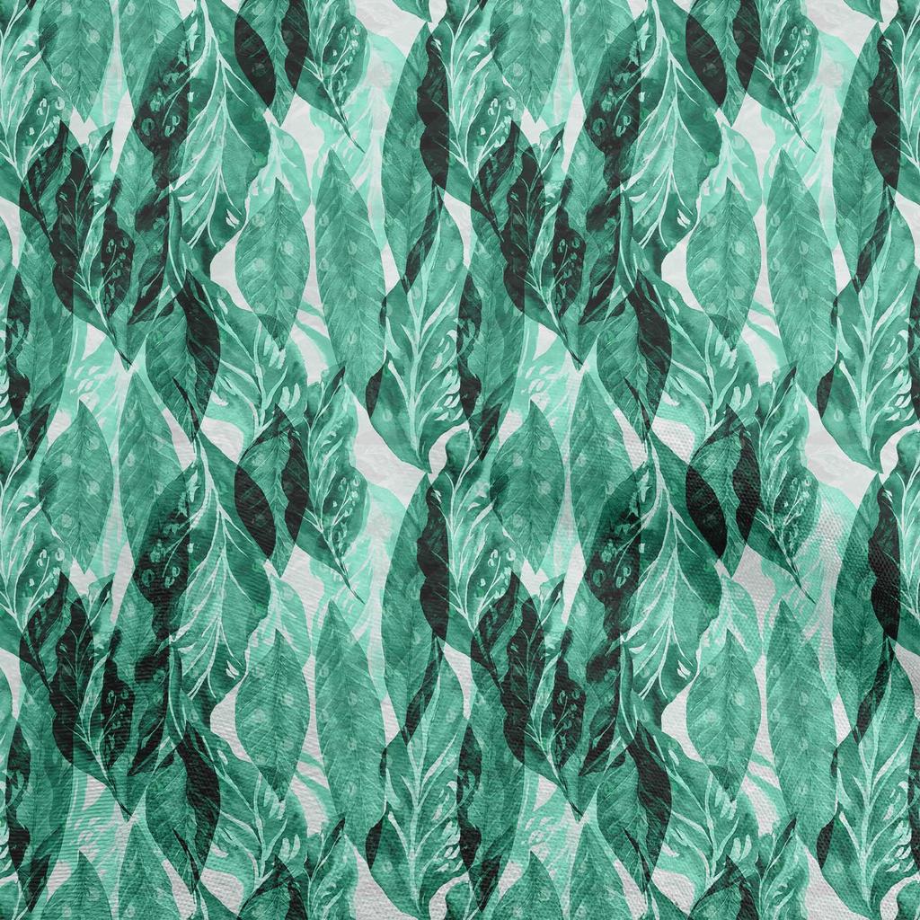 oneOone Cotton Flex Dark Olive Green Fabric Watercolor Leaf Sewing Craft Projects Fabric Prints By Yard 40 Inch