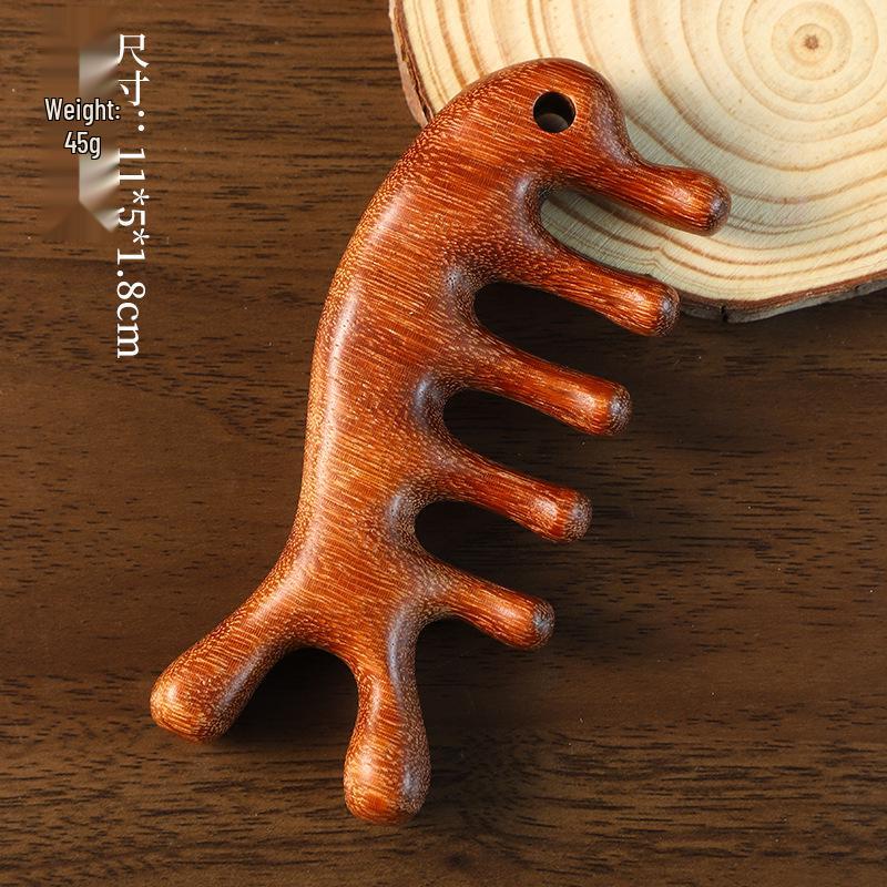 Non-Pear Wood Meridian Massage Brush: Full Body Meridian Dredging, Fat Burning, Abdomen Scraping with Pure Brass.