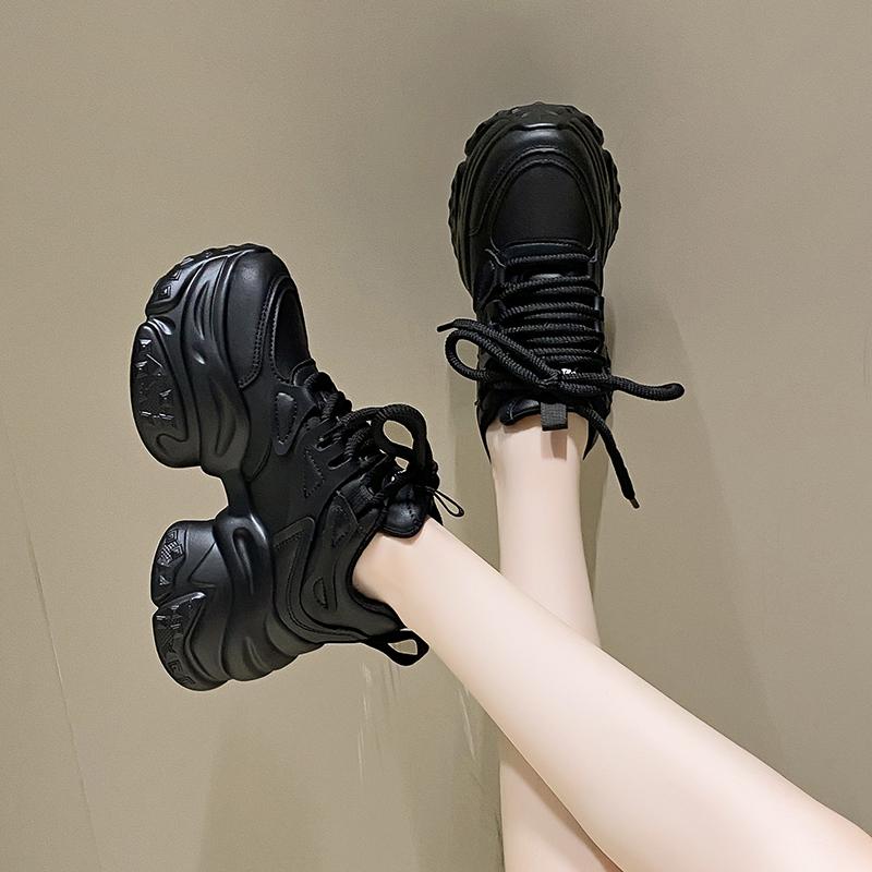 Fashion Aphixta Women Platform Sneaker Boots Brown Lace Up Autumn Winter Women Shoes Thick Botton Sole Boots Fashion Casual Shoes