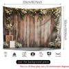 2D Rustic Wood Flower Backdrop Cloth for Boho Wedding Bridal Party Photoshoot Background Banner