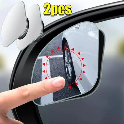 2 adet Araba Kör Nokta Aynası 360 Derece Dönebilen Çerçevesiz Yardımcı Dikiz Aynası Otomobil Motosiklet Geniş Açı Sektör Aynaları