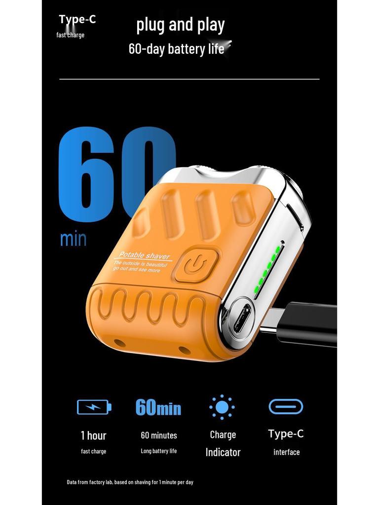 Portable Electric Beard Shaver: Mini Super Clean Razor for Men