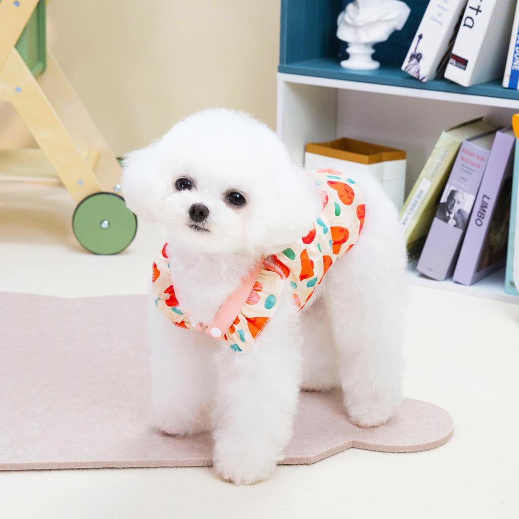 Pet Clothes Spring and Summer Dog Princess Style Polyester Peach Heart Shirt Teddy Sweet Cool Style Vest Skirt Pet Skirt