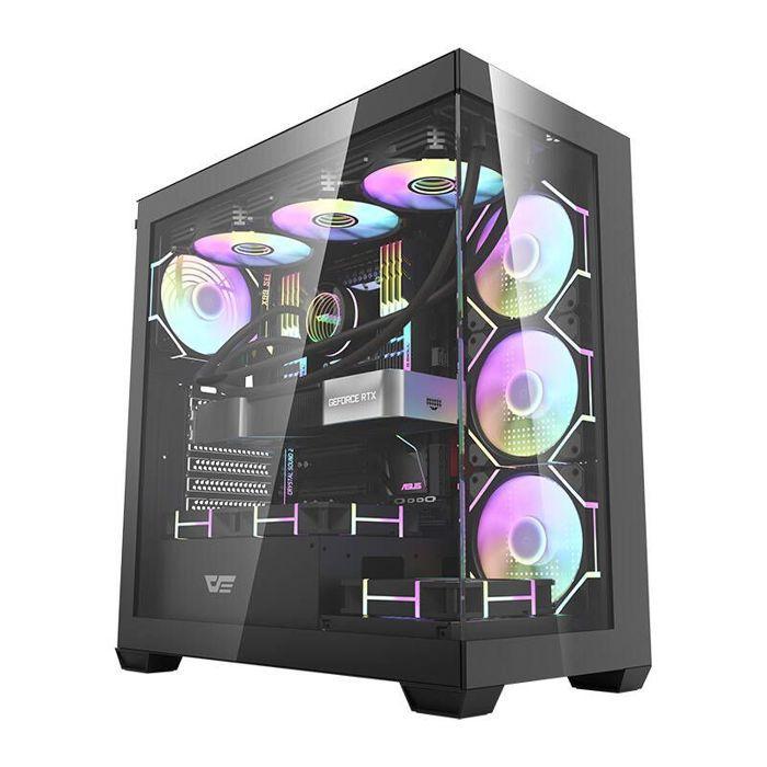 Boîtier informatique - DARKFLASH - DS900 - 7 ventilateurs ARGB - Compatibilité ATX - Noir