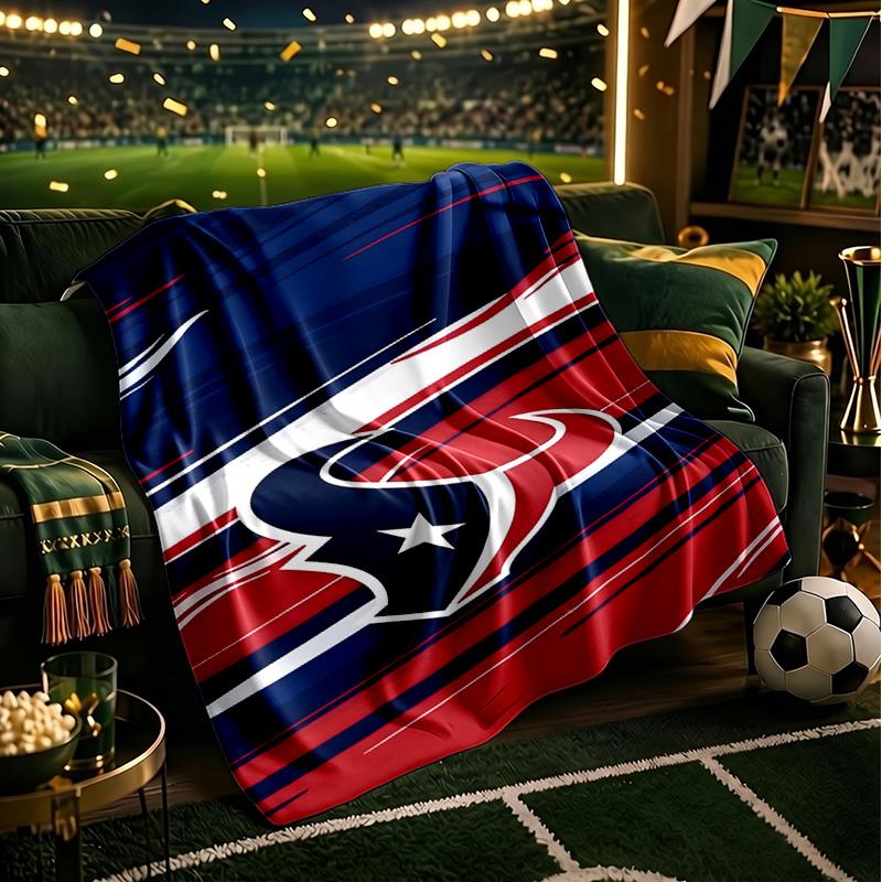 Basketball Texans Logo Blanket Lightweight Flannel Bedding Blanket Perfect for Travel, Camping, Living Rooms, Offices, Sofas, Fan Christmas Gift