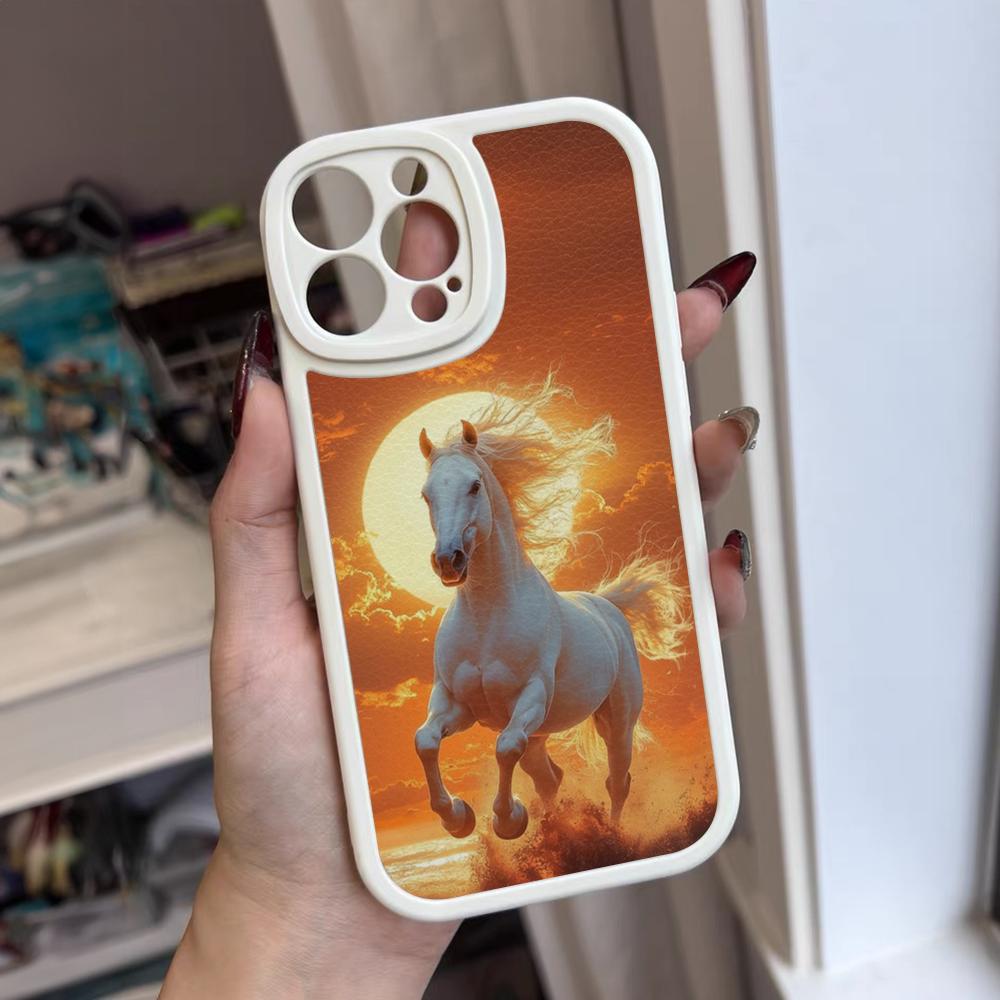 Dark Horse Animal Phone Case For Iphone 17 16 15 14 12 13 Pro Max 11 Mini Air Xs Puls Lambskin Silicone Cover