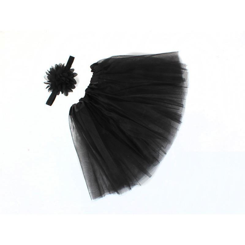 Children's Chiffon Flower Baby Set, Baby Photography Gauze Skirt Tutu Skirt Headband Set