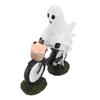 Bike Ghost Rider Statue with Pumpkin Resin Cycling Figurine Ornament for Holiday Scene Desk Decorati