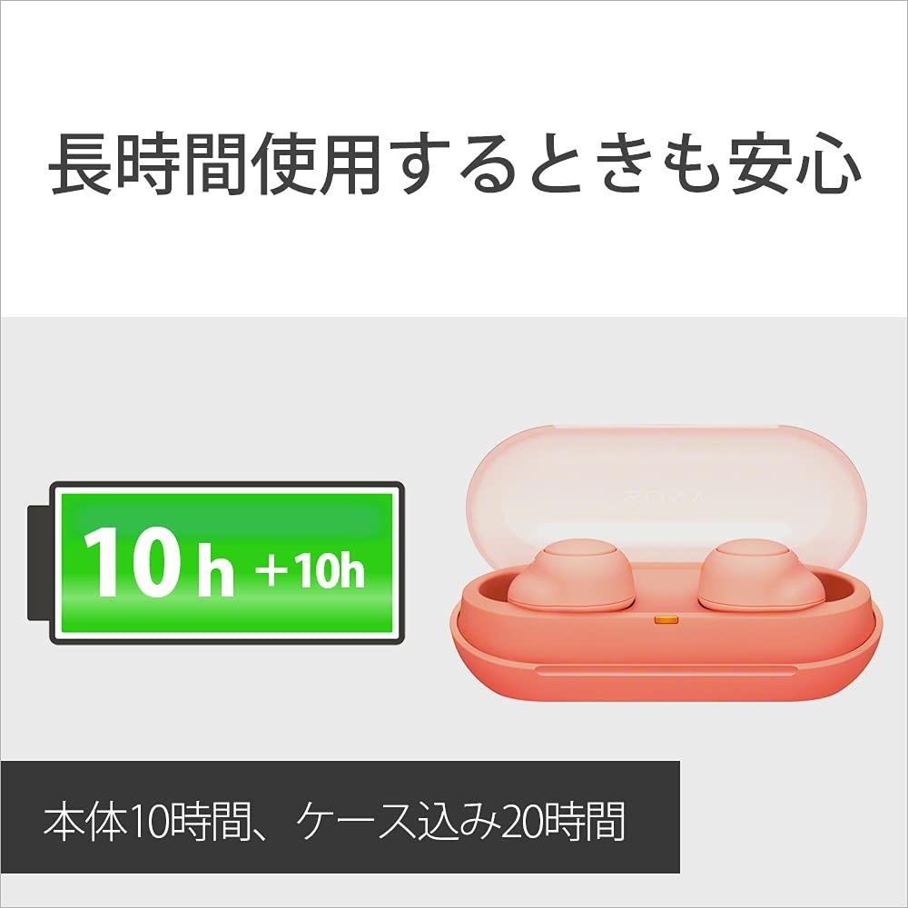 Sony Căști complet wireless WF-C500: Ușor și mic 5,4 g Calitate a apelurilor de înaltă precizie Asociere ușoară Performanță IPX4 rezistentă la picurare Coral Orange W
