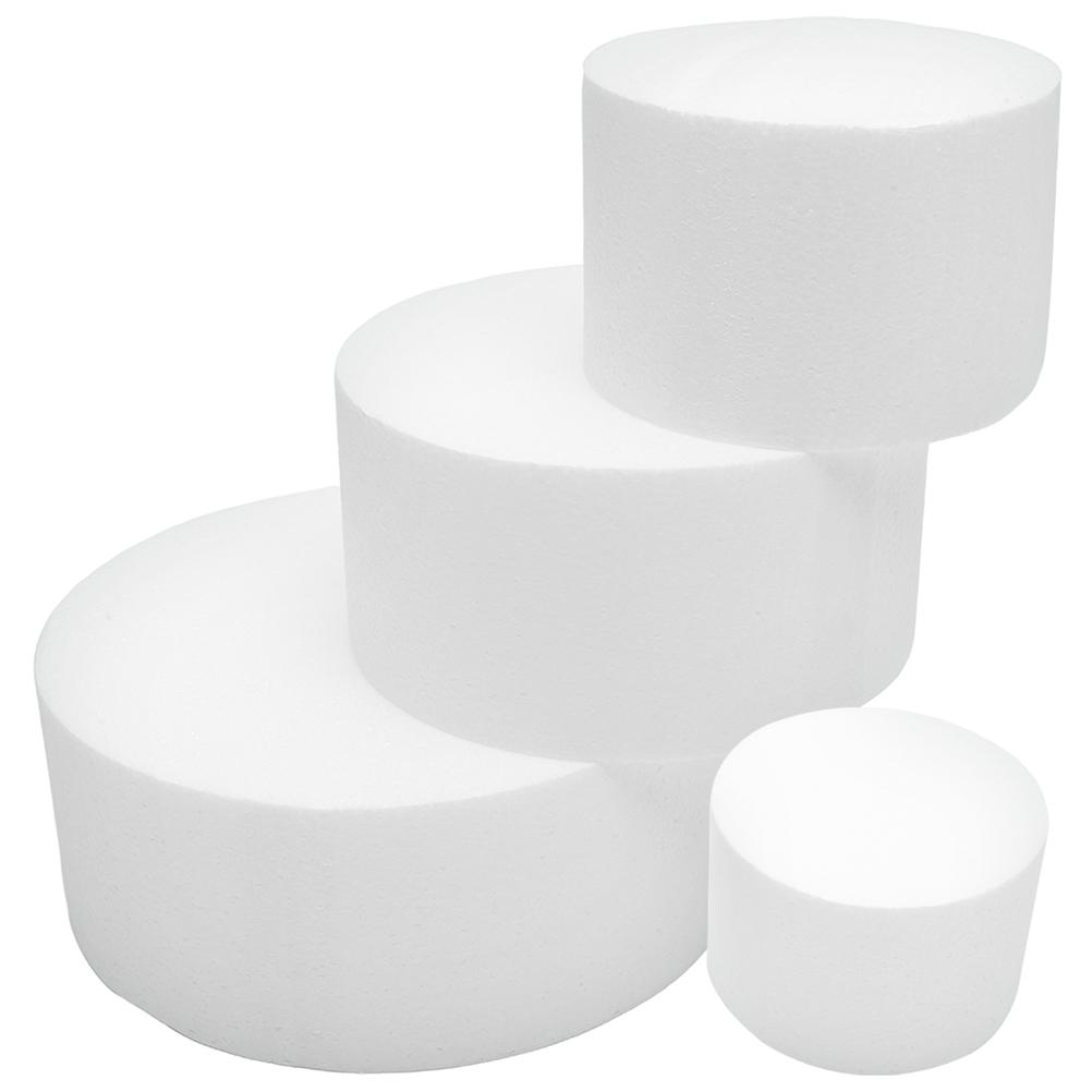 4pcs Foam Cake Bakery Practice Cake Prop for Decorating Foam Fake Cake Foam Cake Dummies Foams Cake Model