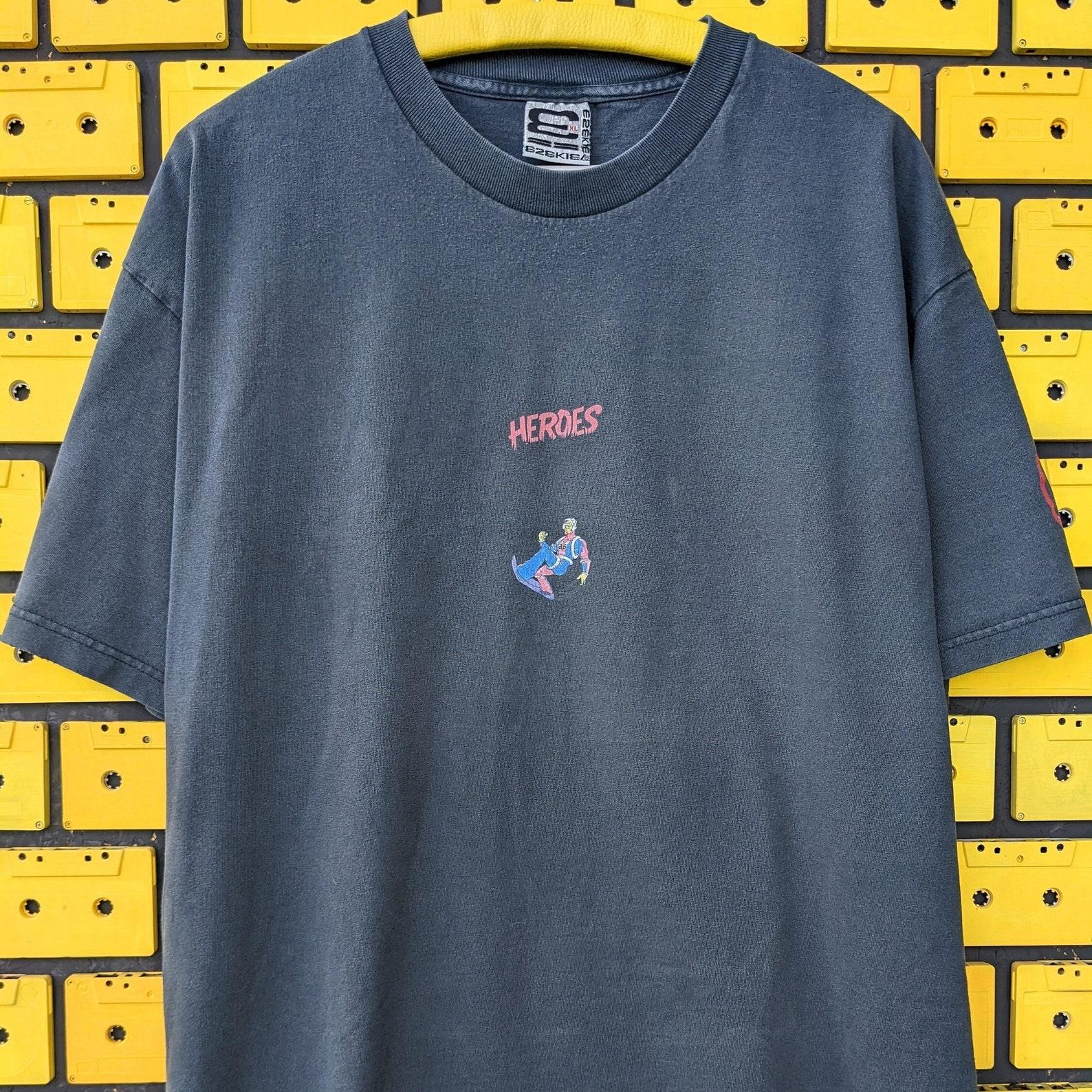 Vintage 2001 Ezekiel Skateboarding T shirt Adrenalin Heroes Magazine Skate Surf Snow Graphic Print Tee Size XL L