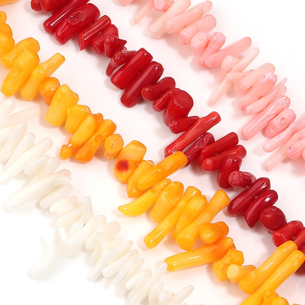 Natural Stone Coral Beads 6x15mm Irregular Shape Loose Spacer Stone Beads for Jewelry Making DIY Necklace Bracelets Accessoires
