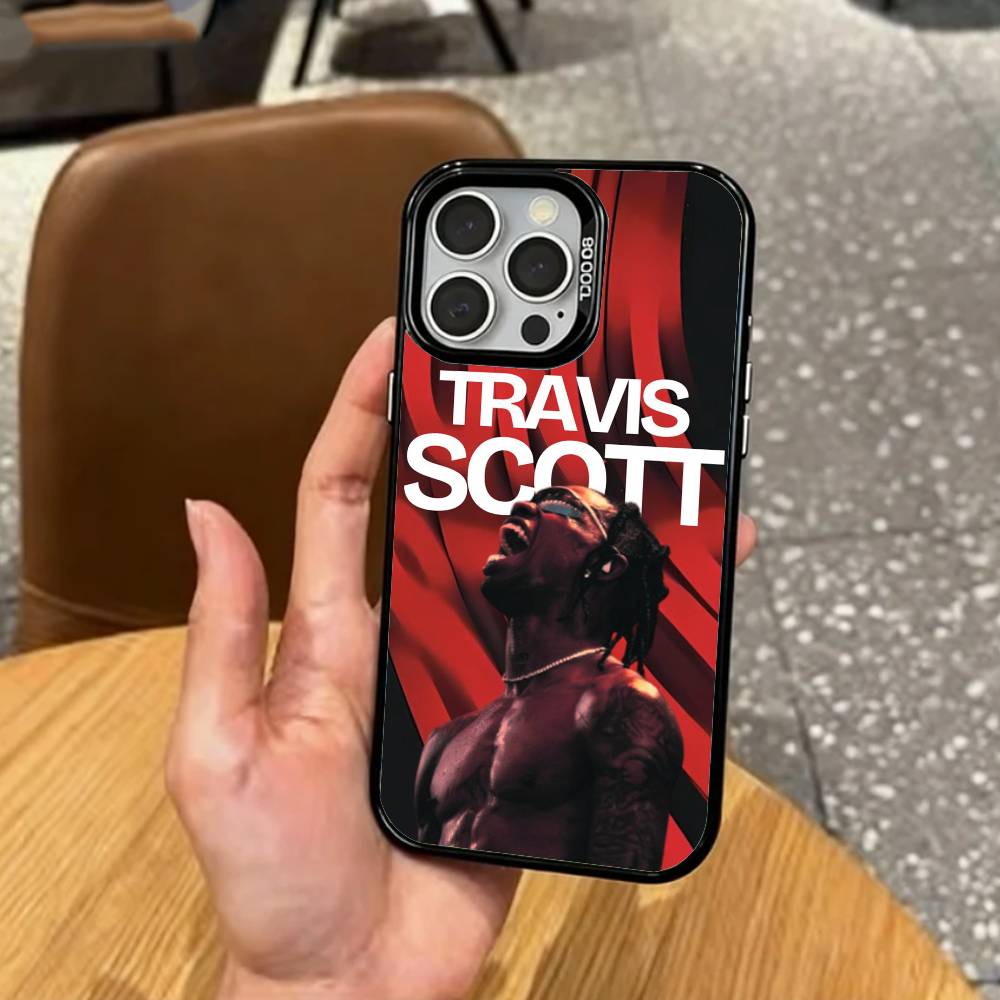 

Чехол для телефона T-Travis S-ScottS Певец Для iPhone17,16,15,14,13,12,11 Plus,Pro Max Цветной Посеребренный Внутренняя крышка iPhone16promax