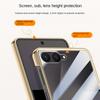 Electroplate Spring Hinged Leather Tempered Glass Protect Case For Samsung Galaxy Z Flip7 Flip 7 All-inclusive Cover