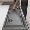 Simple Style Imitation Linen Water-absorbent Anti-slip Kitchen Mat Set High-end Long Decorative Floor Mat