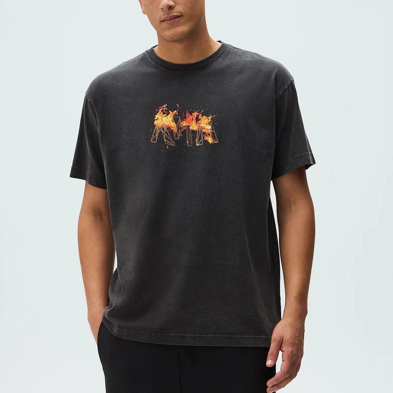 Kith X Marvel Ghost Rider Graphic Vintage Pullover Short Sleeve T-Shirt Men T-Shirts KHM034774-001