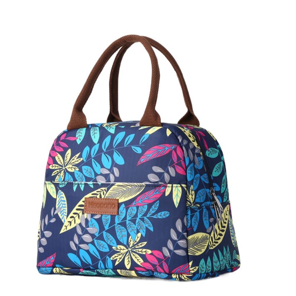 Thermal Insulated Picnic Bags Handbag Flower Color Insulated Lunch Bag Outdoor Storage   Workers
