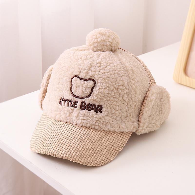 Children's Winter Duckbill Baseball Cap with Ear Protection - Korean Style, Trendy Design for Girls, Ages 2-6